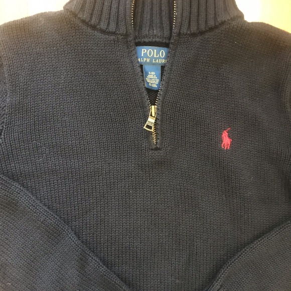 Polo Ralph Lauren cotton navy sweater pullover EUC 8 - Picture 2 of 4